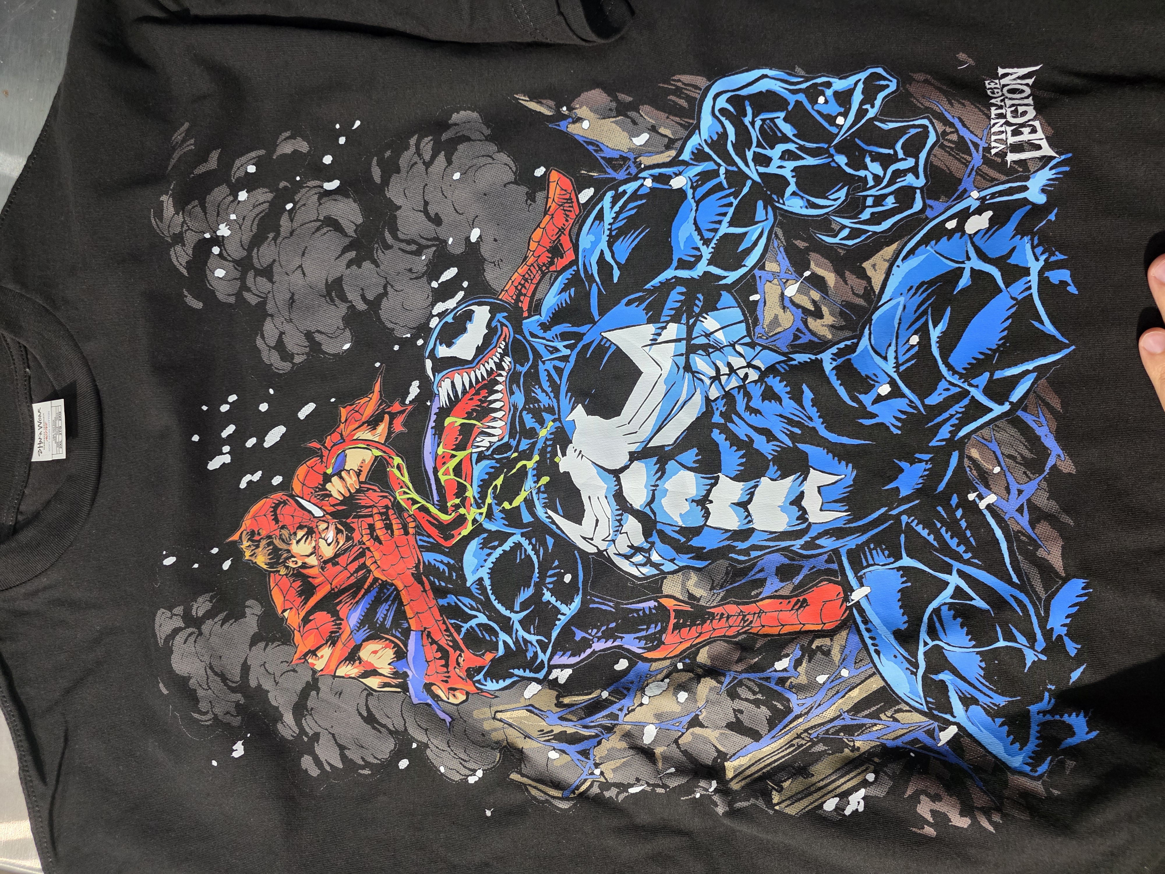 Actual printed shirt showing the result of the halftones and knockout tutorial