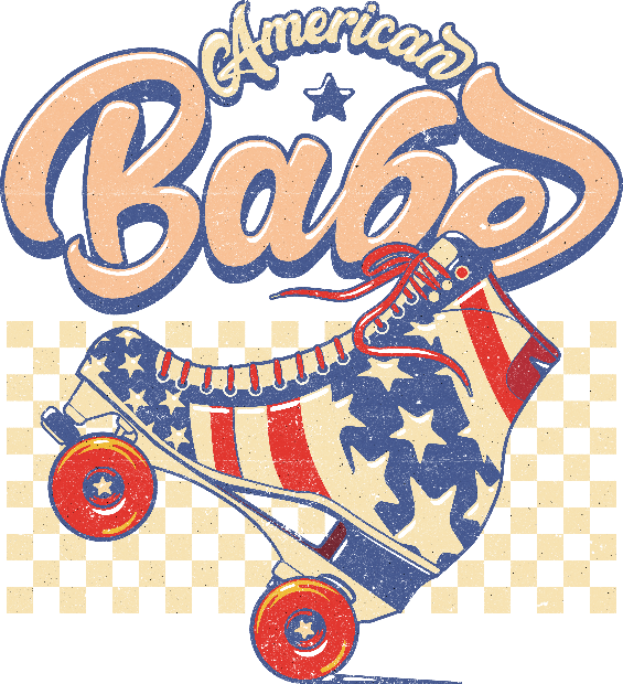 Roller skate transfer artwork