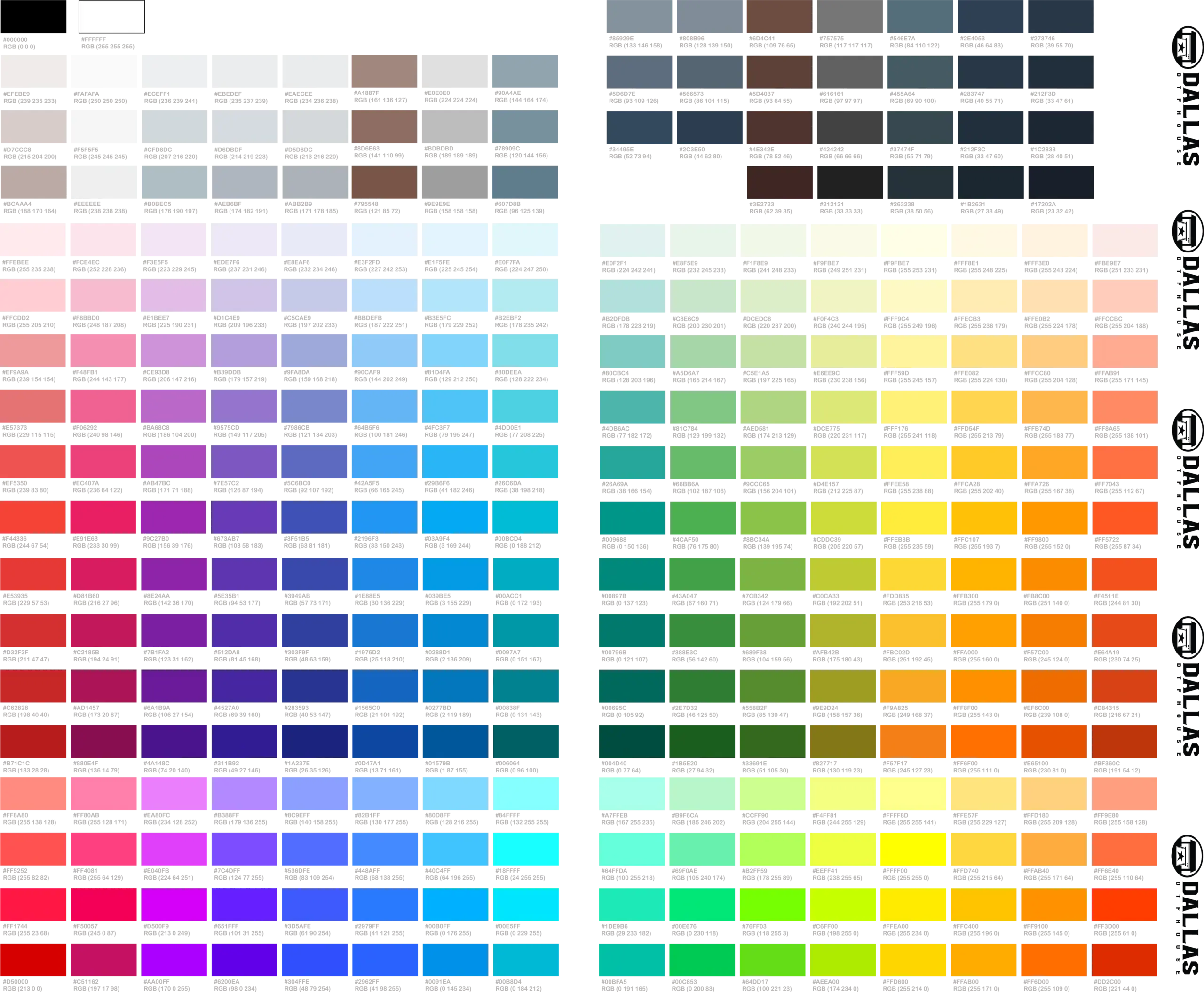 Color Matching Guide (PRINTED TRANSFER)
